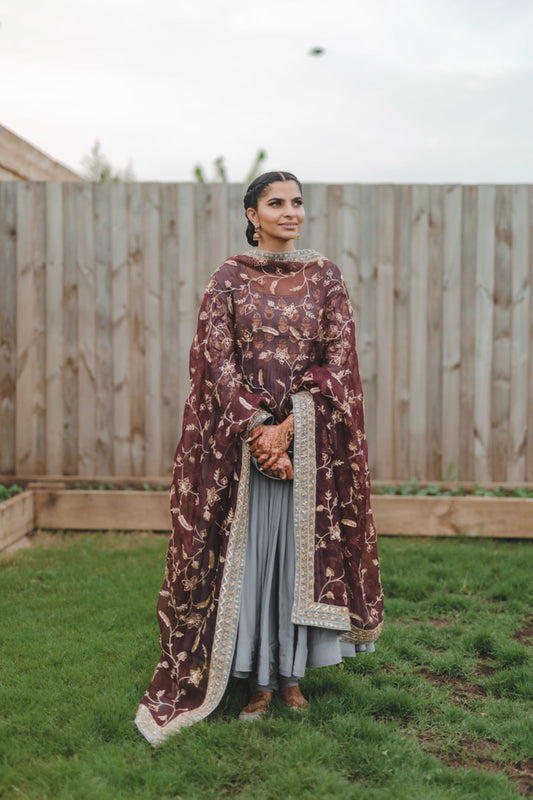 Powder Blue Anarkali