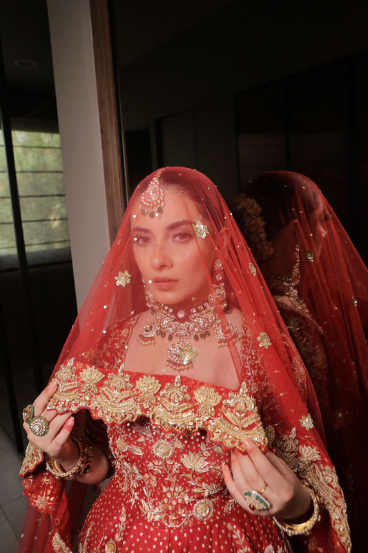 Dark Red Bridal Anarkali