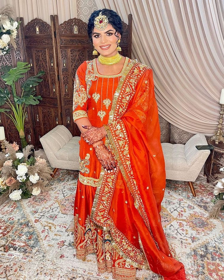 Bright Red Gharara