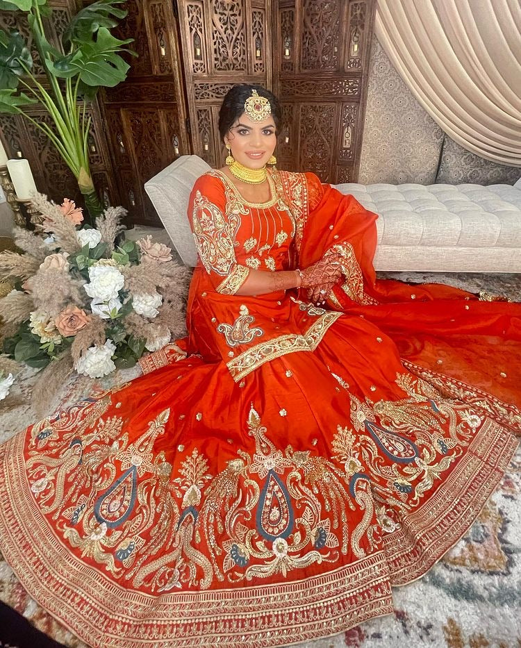 Bright Red Gharara