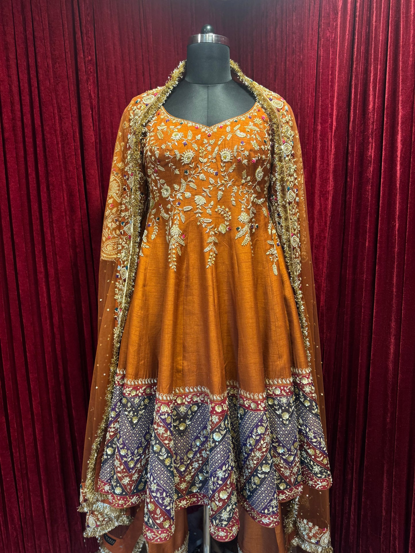 Rust Orange Anarkali