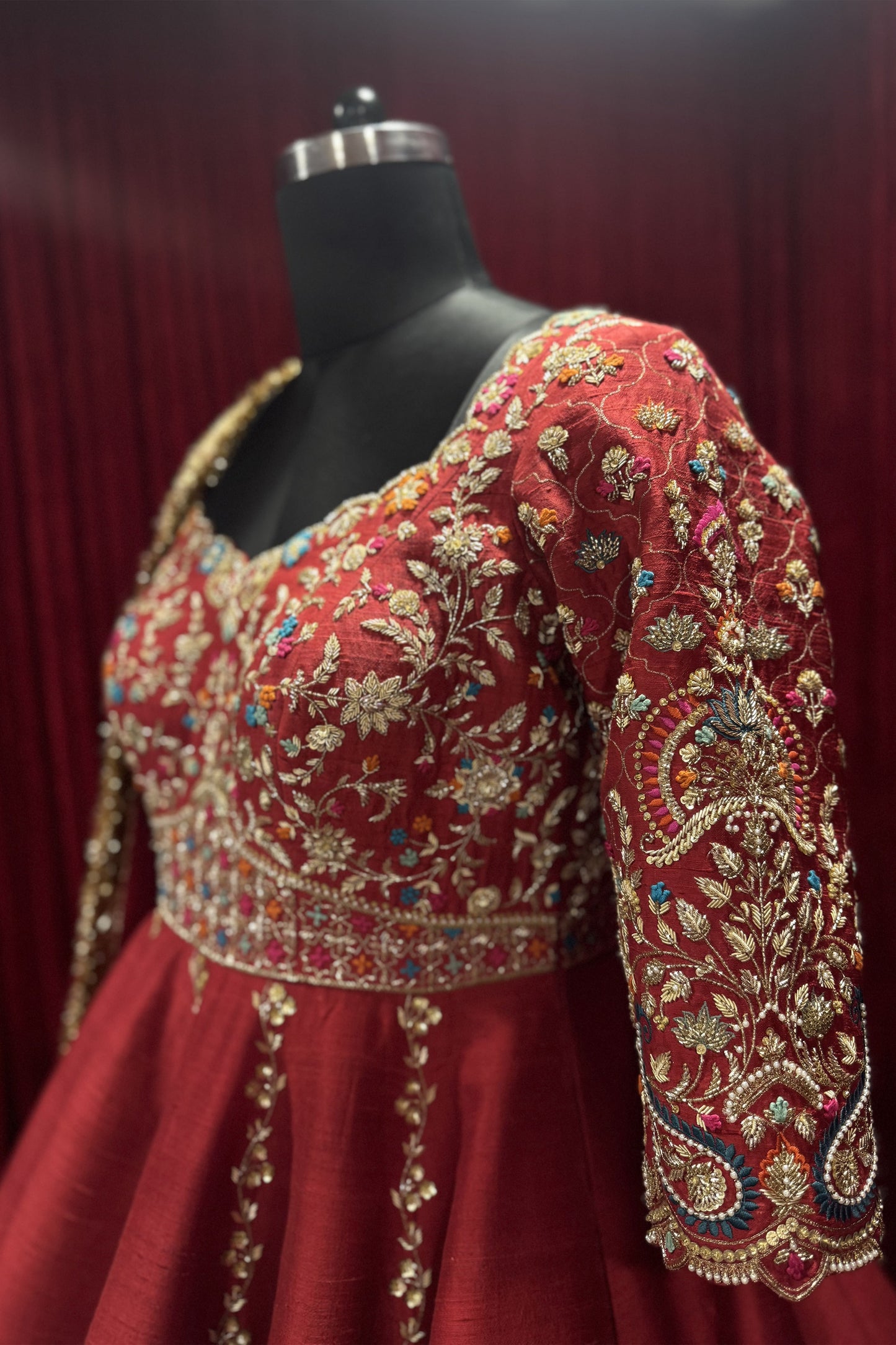 Red Paisley Bridal Anarakali