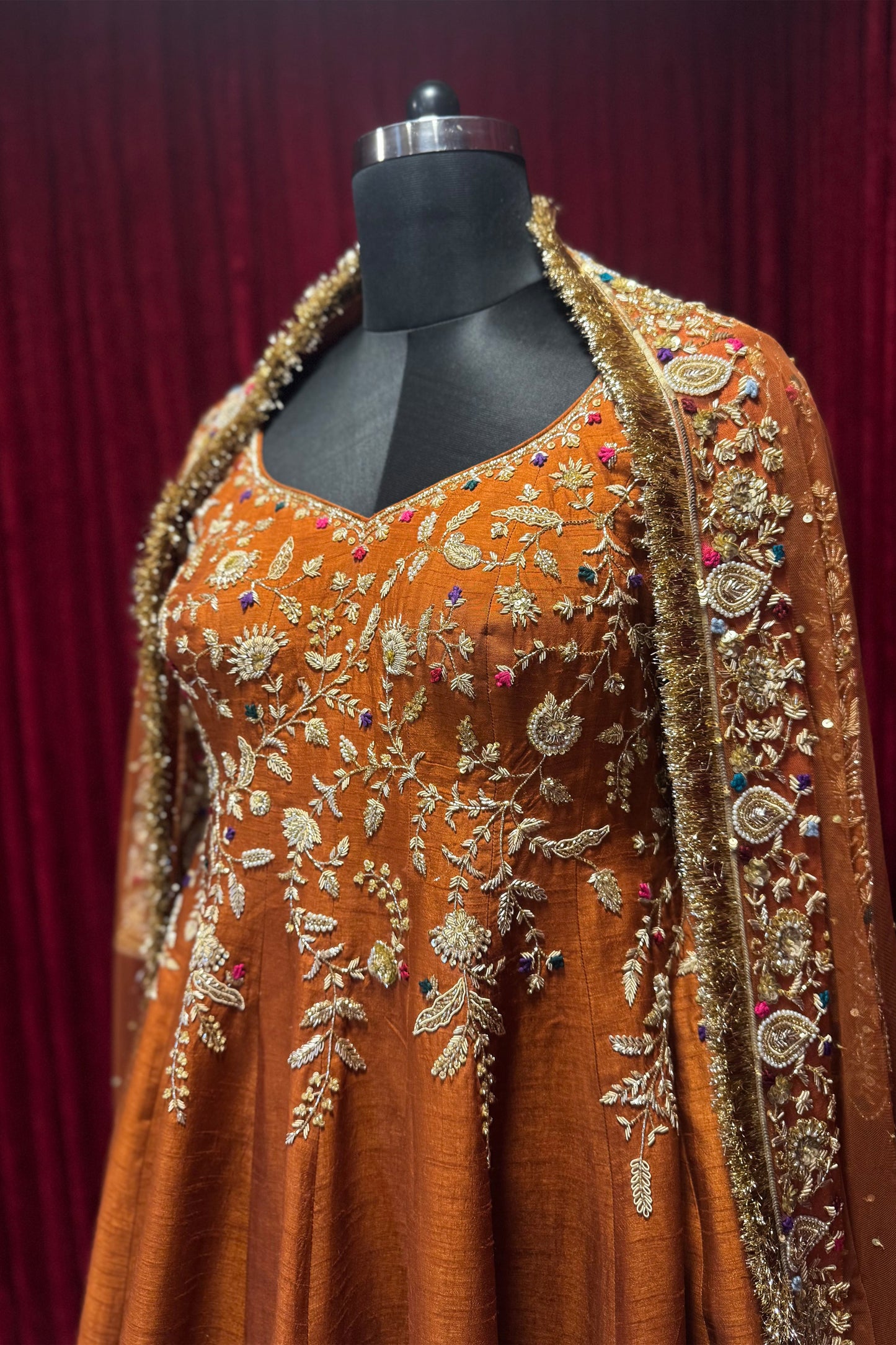 Rust Orange Anarkali