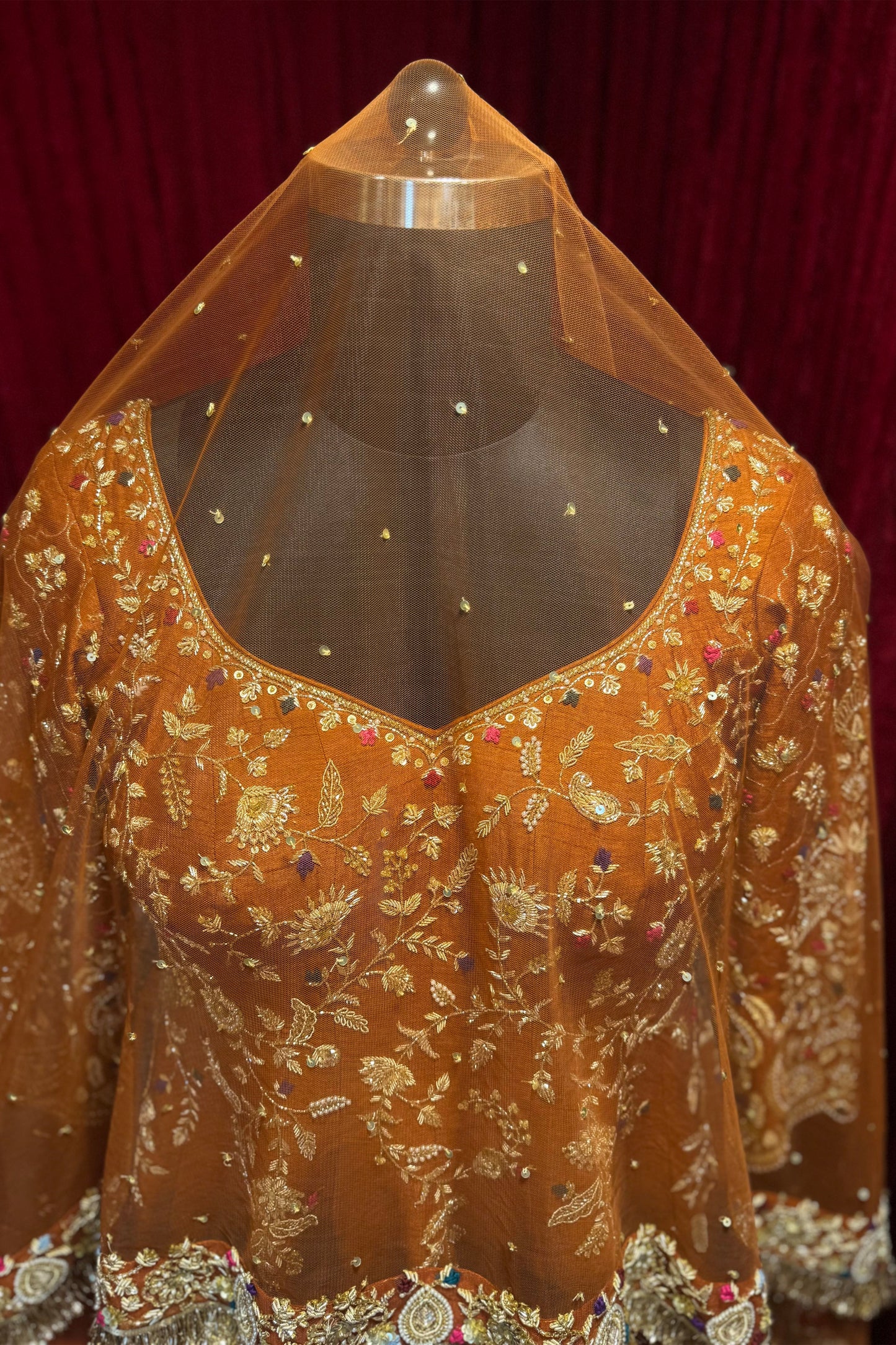 Rust Orange Anarkali
