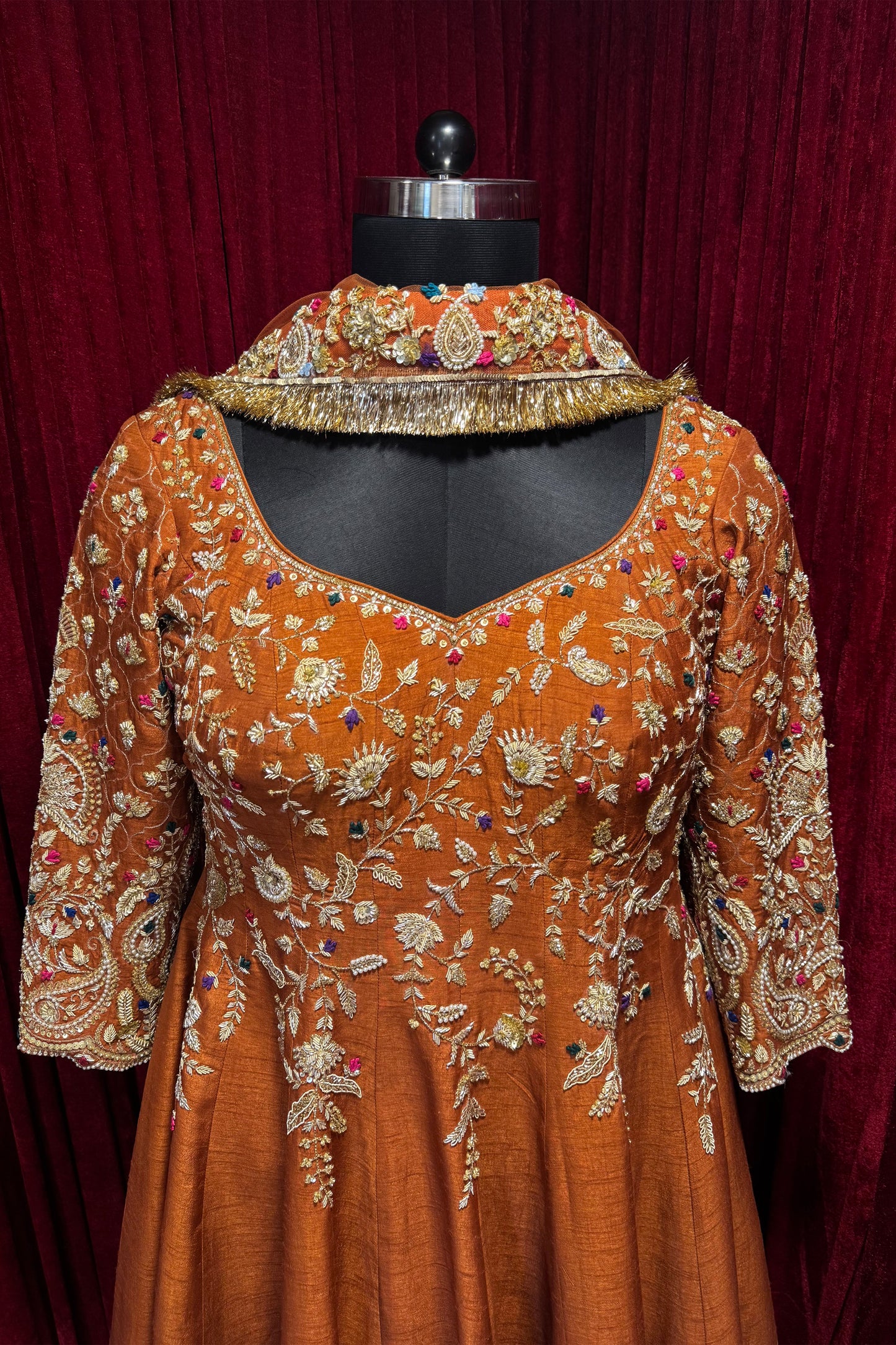 Rust Orange Anarkali