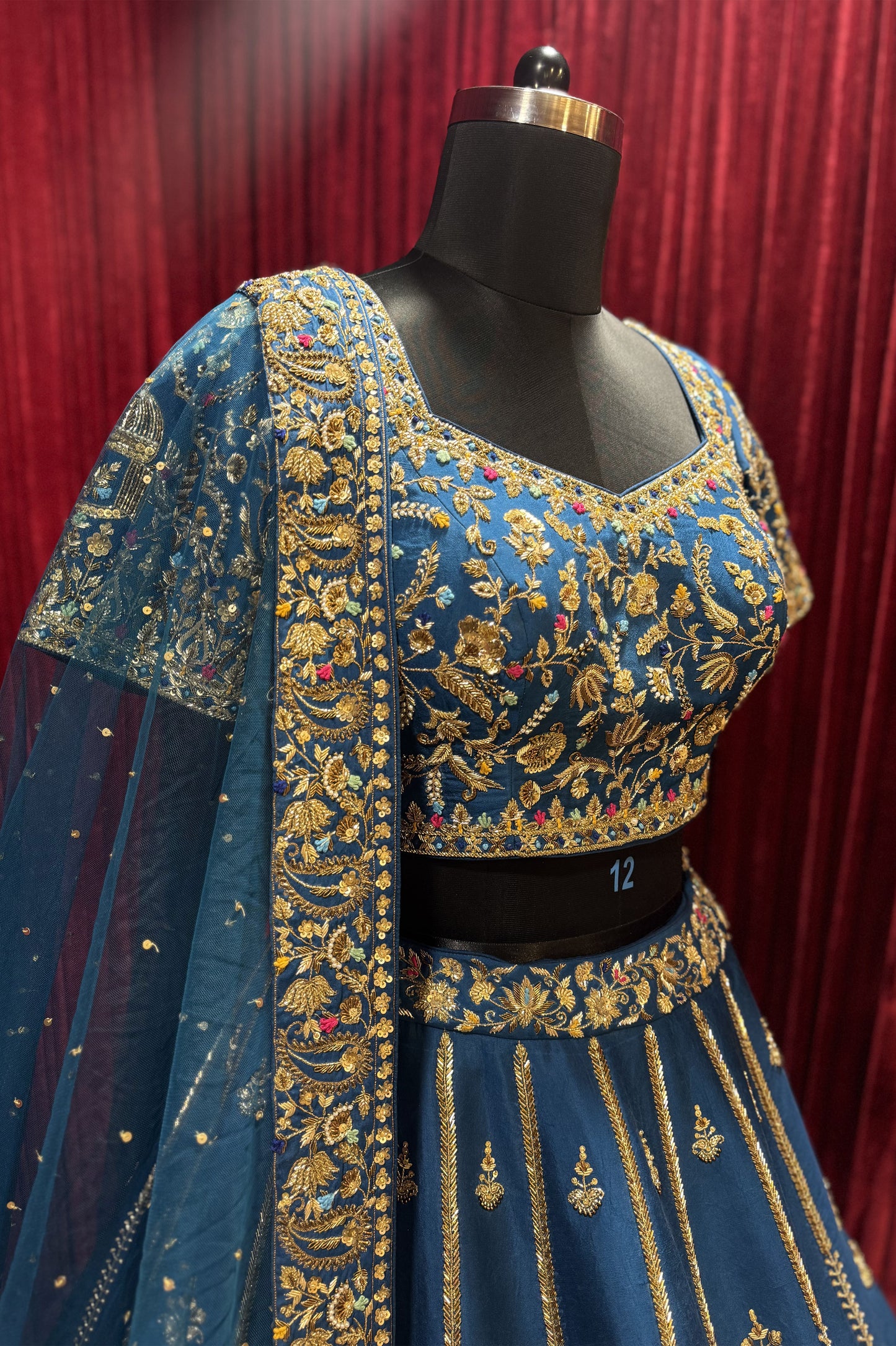 Teal Peacock Lehenga