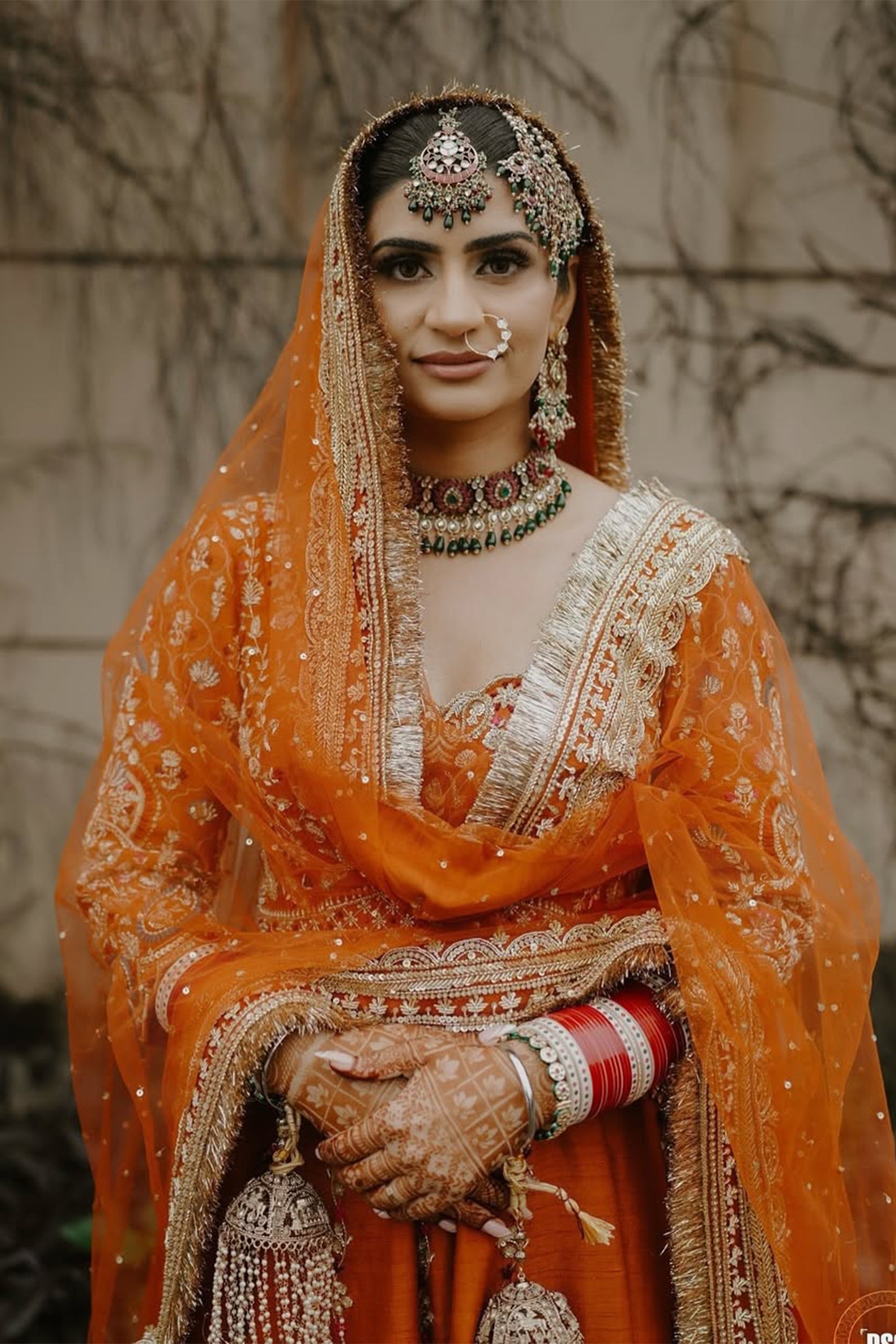 Burnt Orange Floral Anarakali