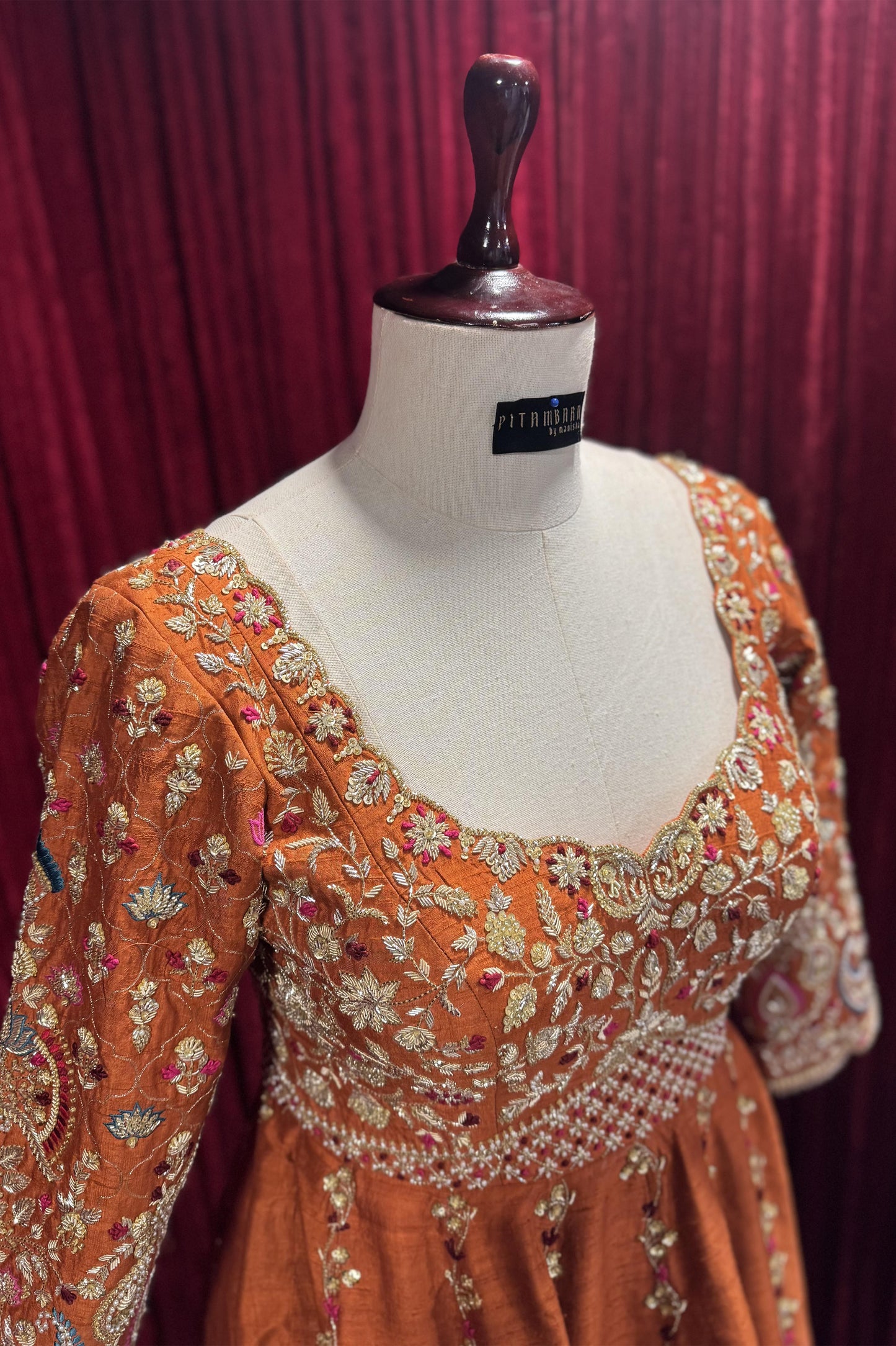 Burnt Orange Floral Anarakali