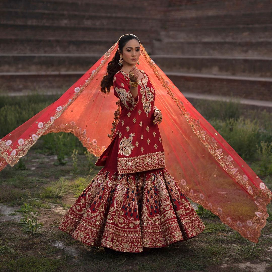 Blush Red Sharara