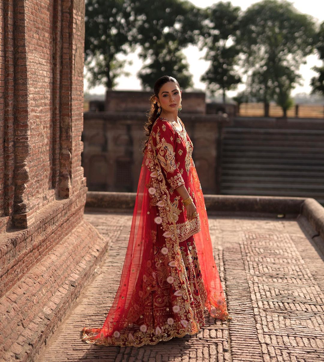Blush Red Sharara