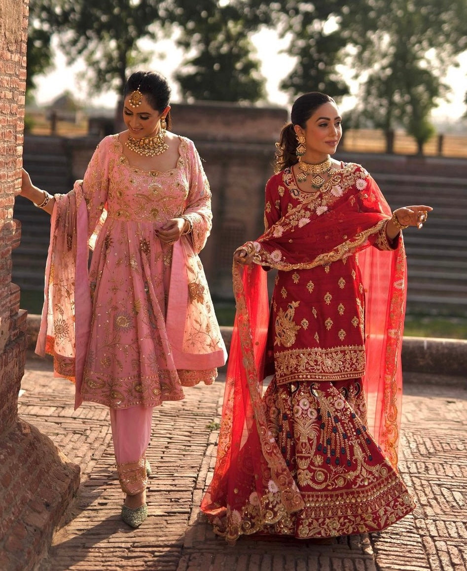 Blush Red Sharara