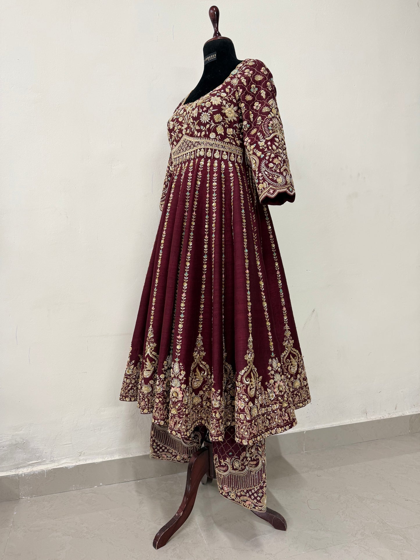 Kalidar Maroon Anarkali
