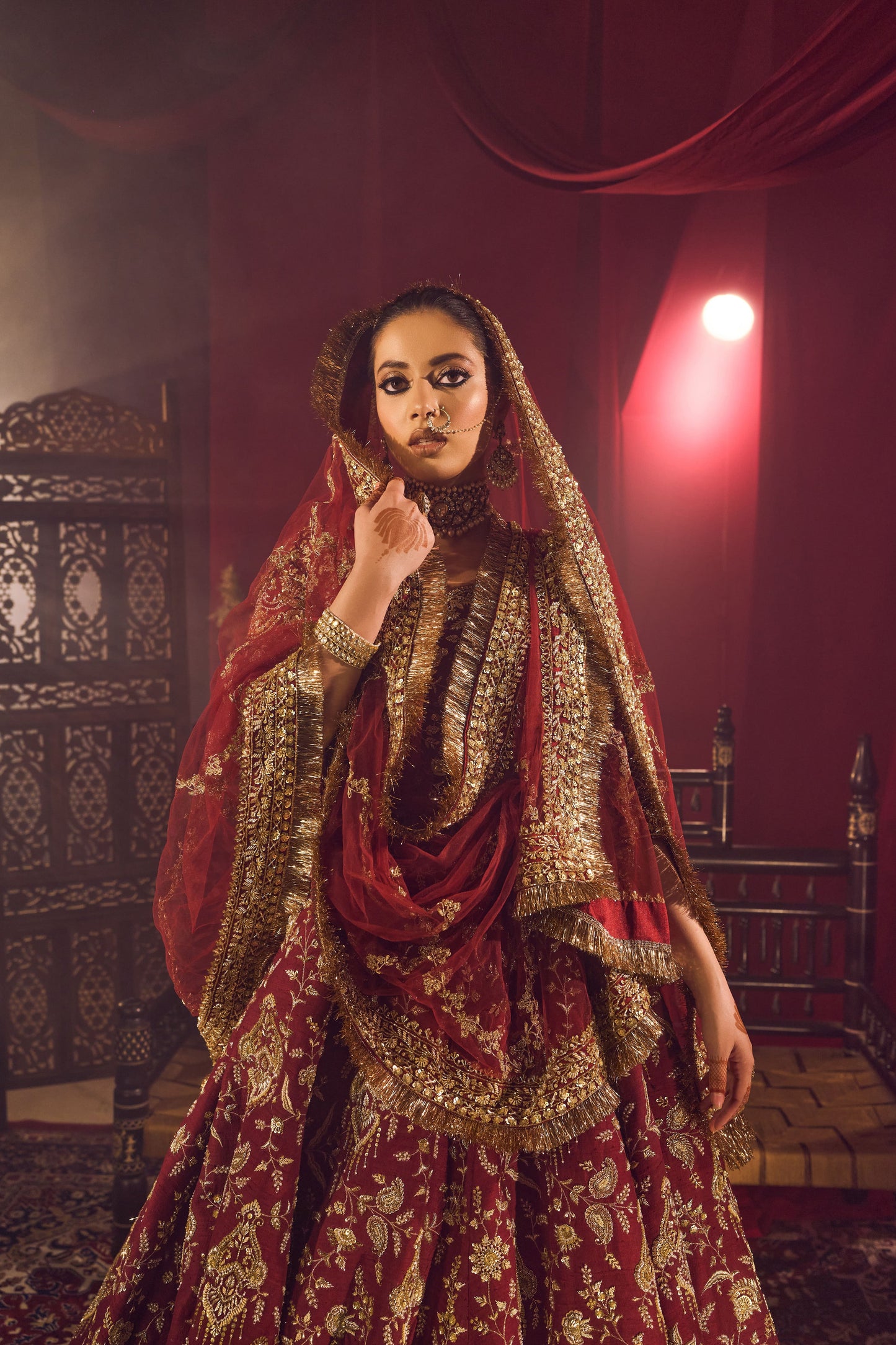 Mehroon Oak Bridal Joda