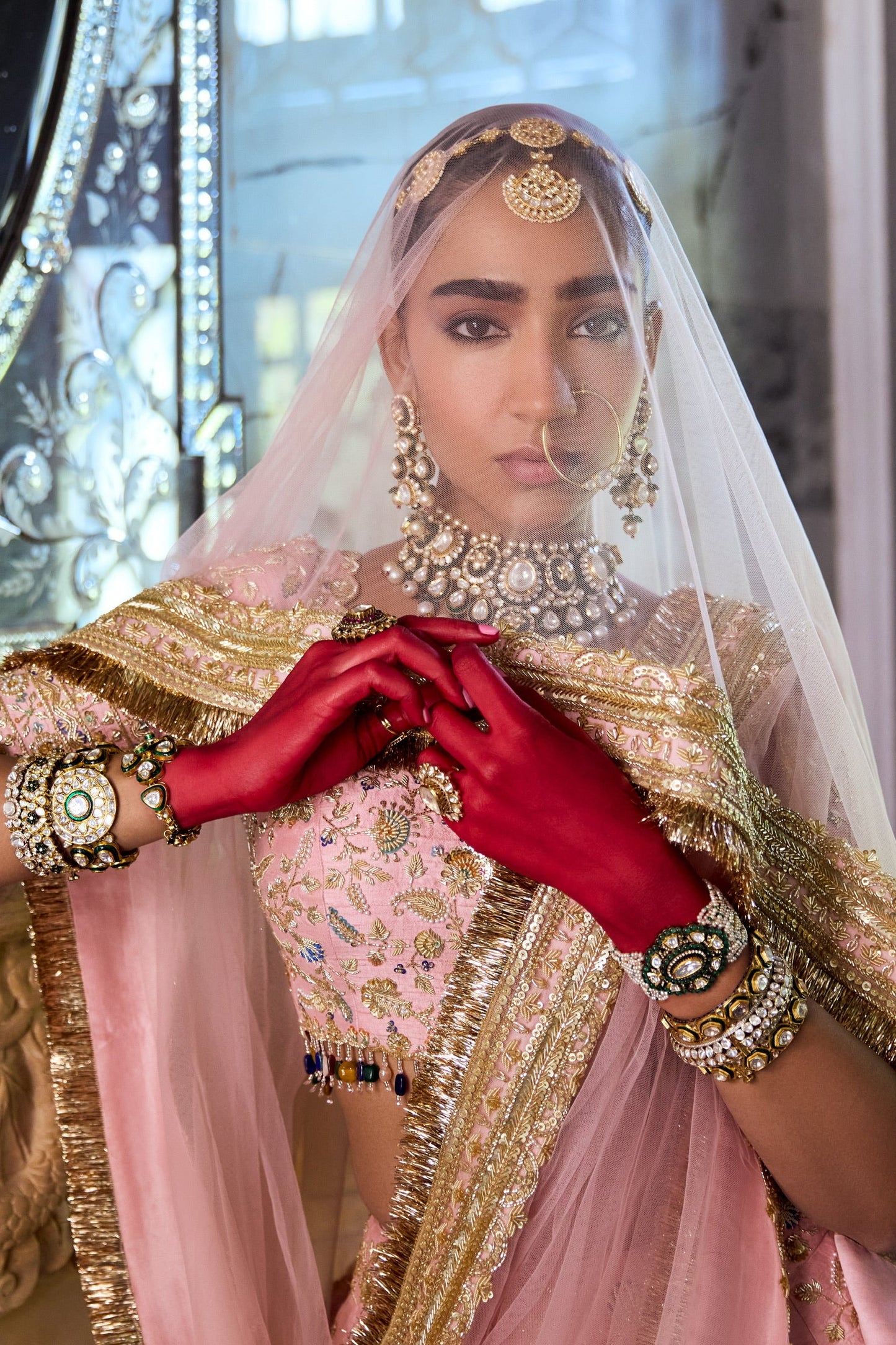 Blush Pink Peacock Bridal Joda