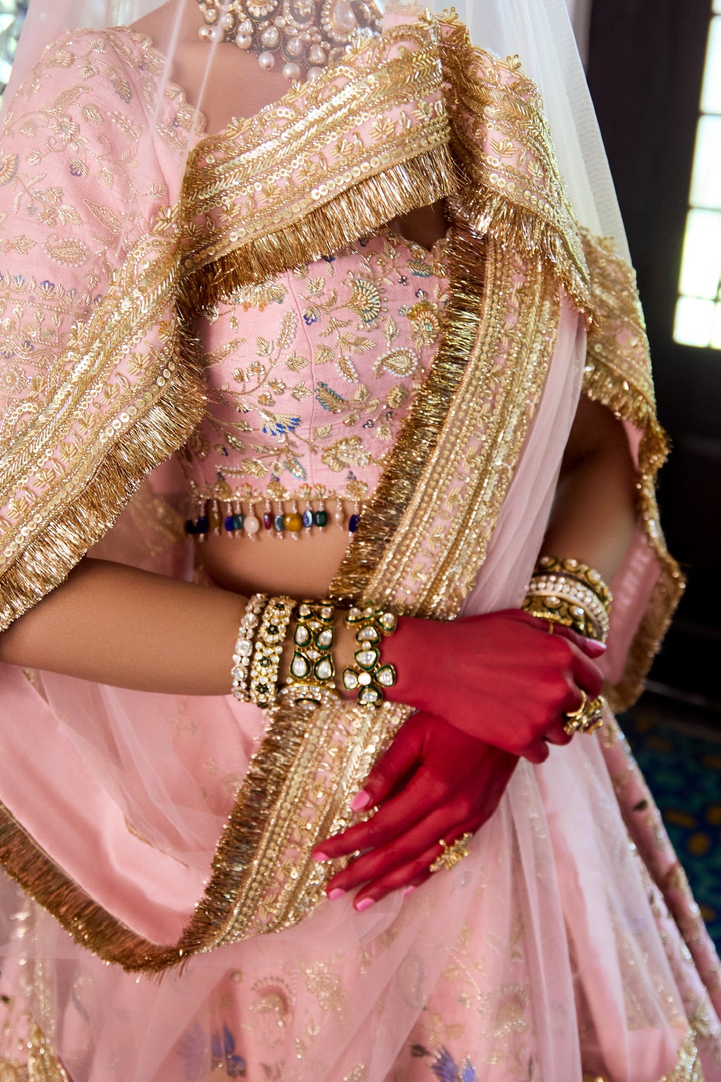 Blush Pink Peacock Bridal Joda
