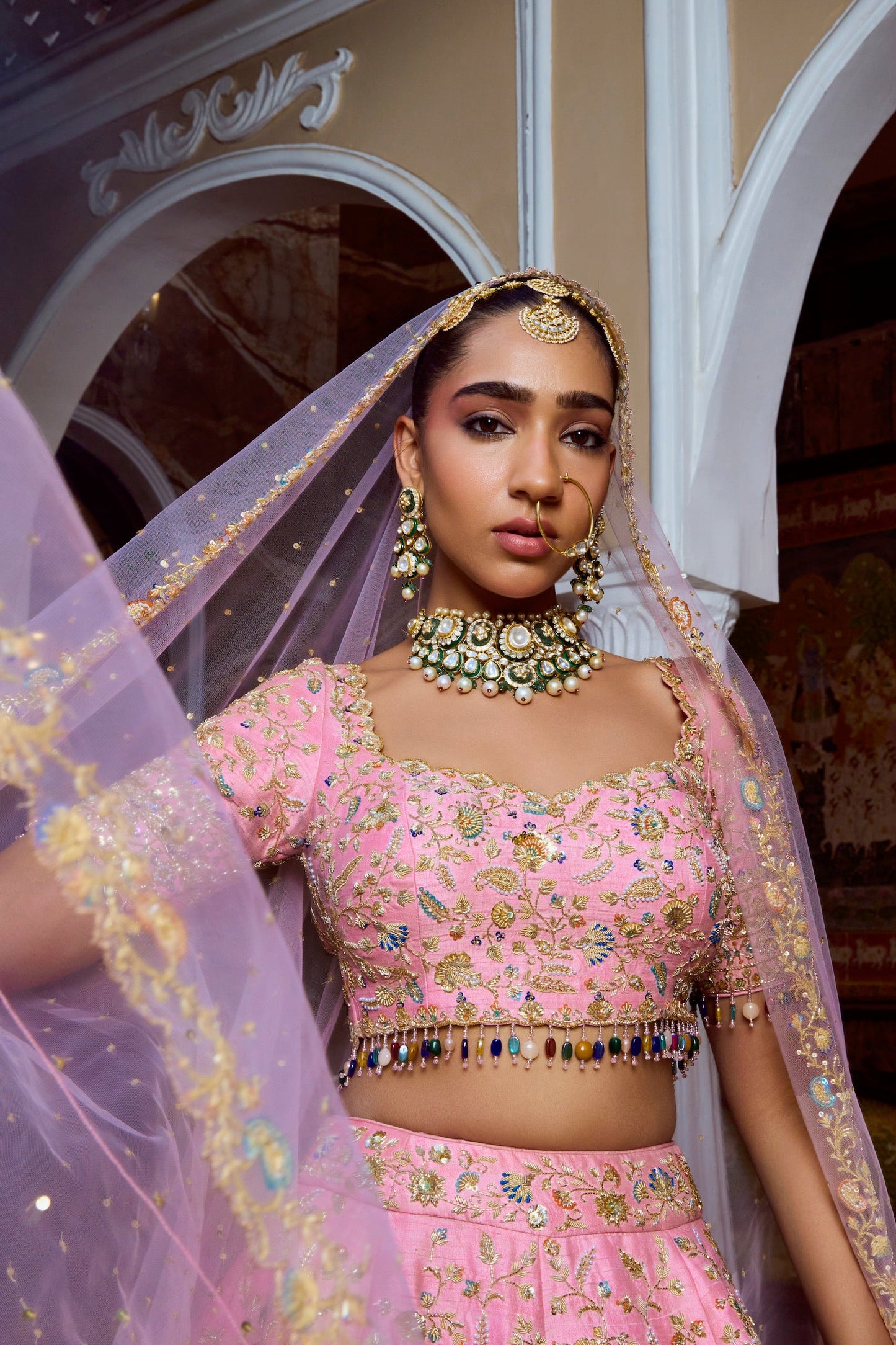 Blush Pink Peacock Bridal Joda