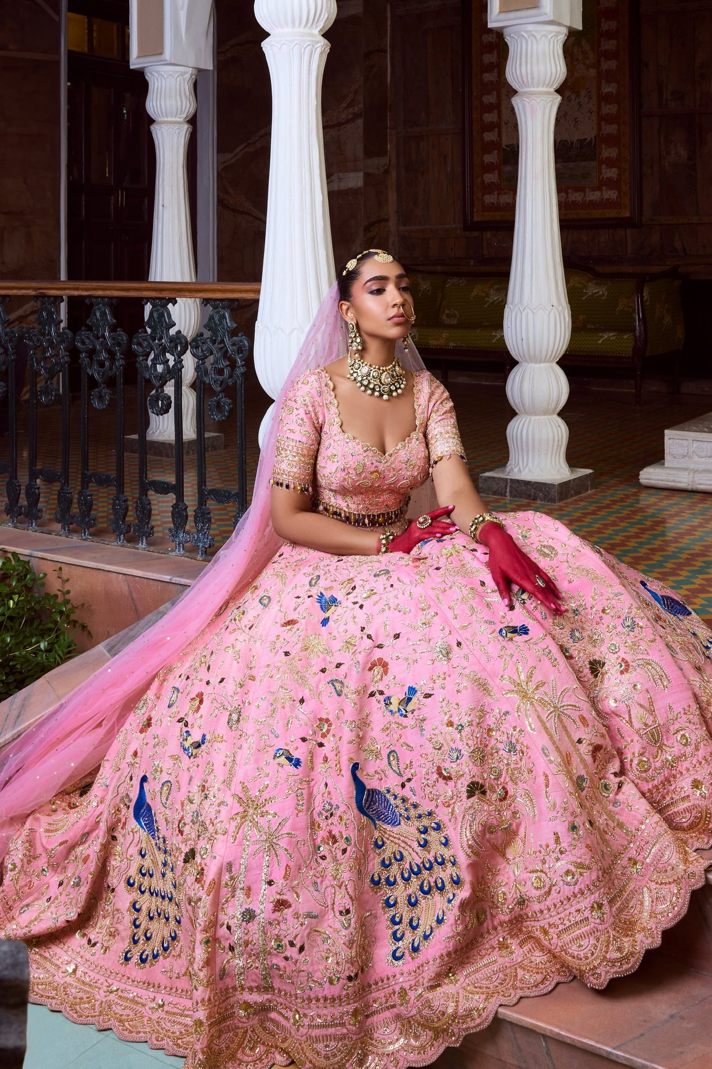 Blush Pink Peacock Bridal Joda