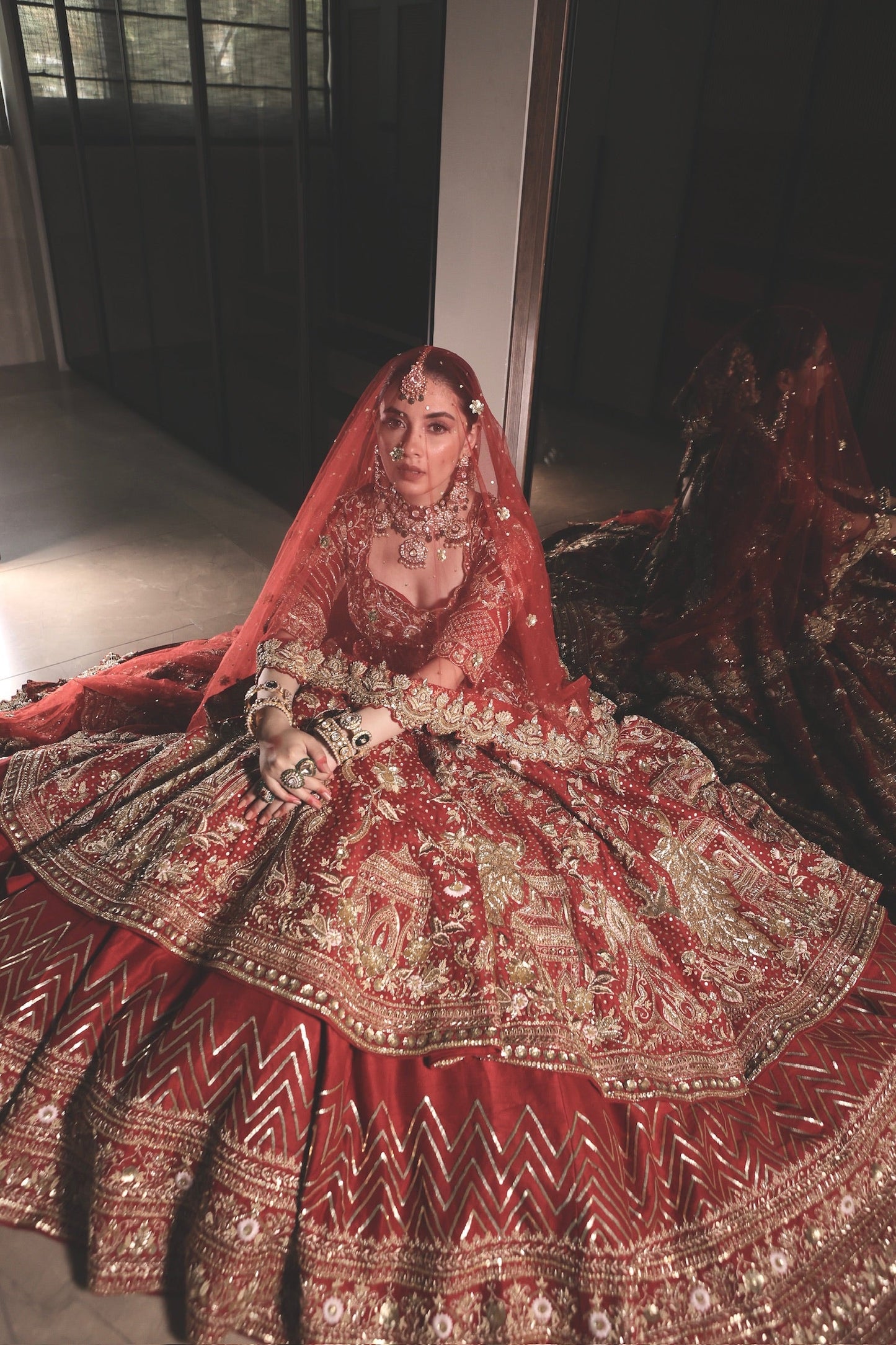 Dark Red Bridal Anarkali