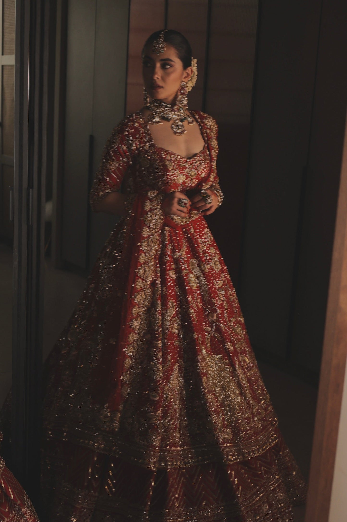 Dark Red Bridal Anarkali
