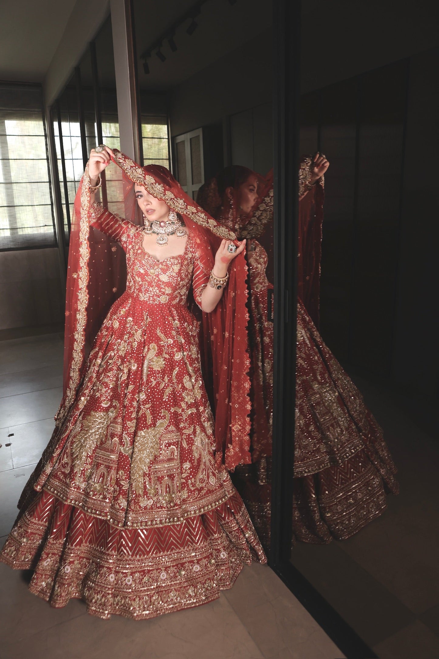 Dark Red Bridal Anarkali