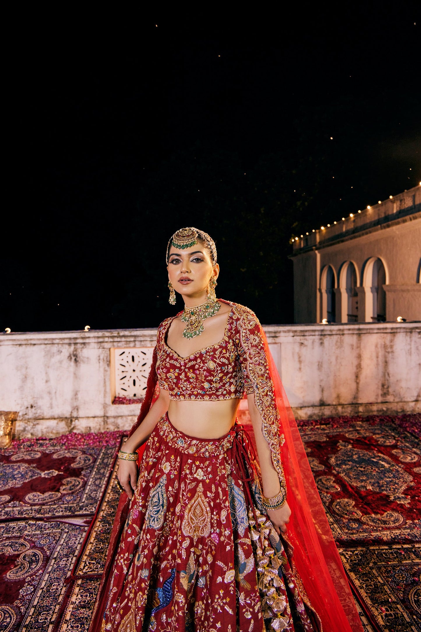 Cherry Red Bridal Lehenga