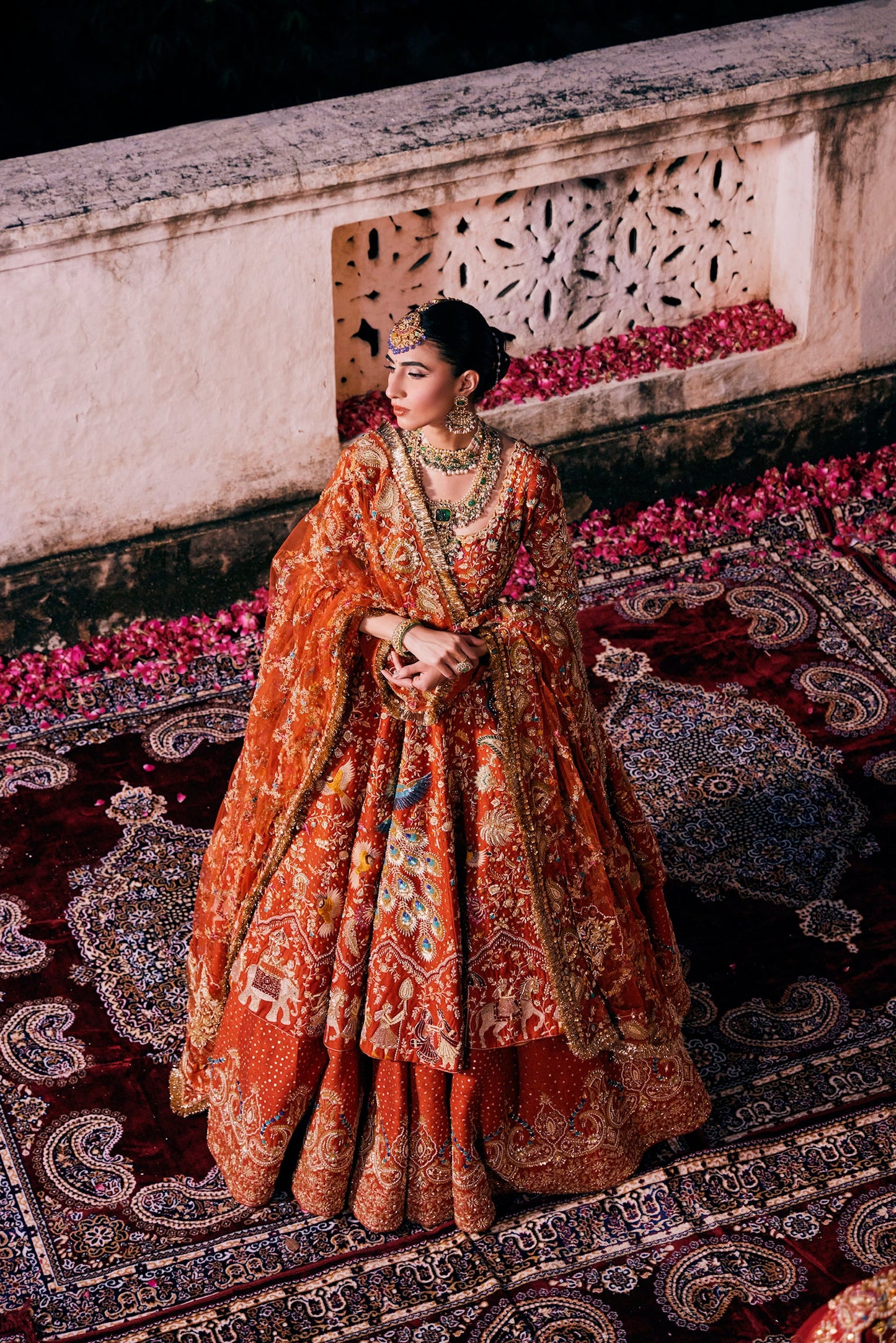 Burnt Orange Bridal Anarakali Joda