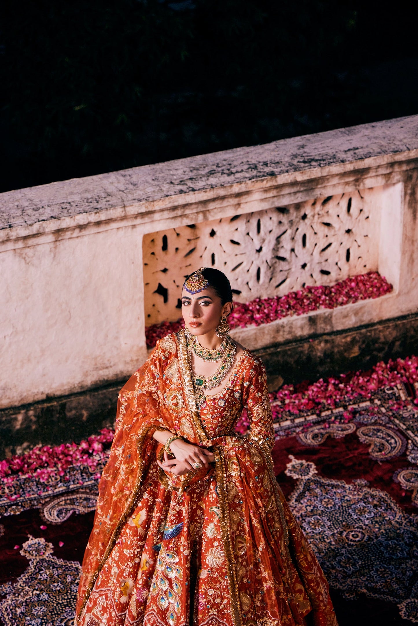 Burnt Orange Bridal Anarakali Joda