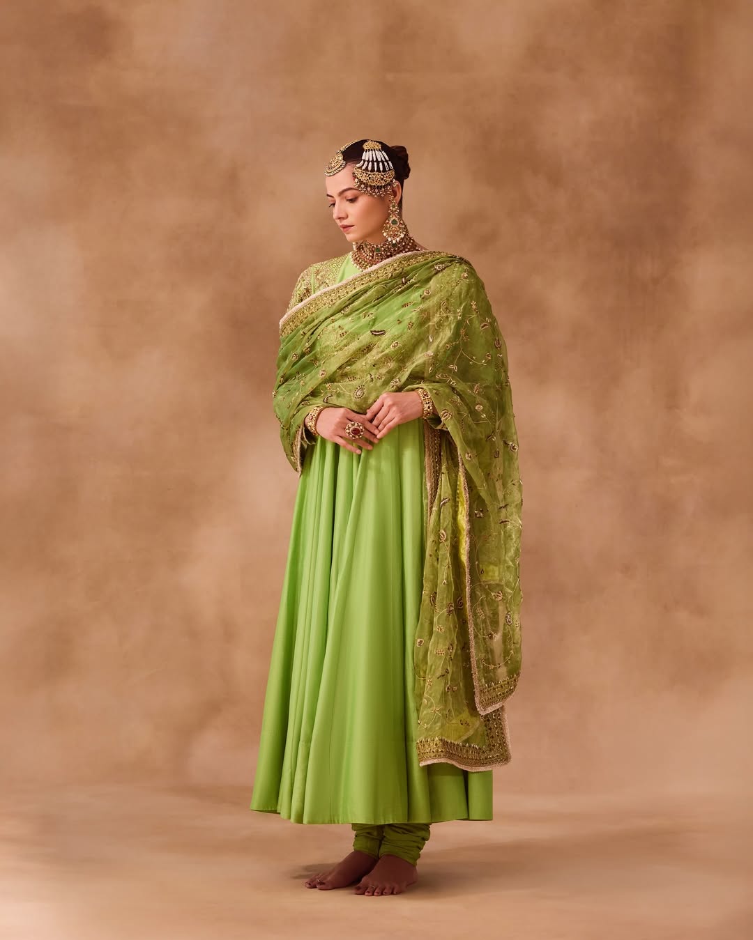 Neon Green Anarkali