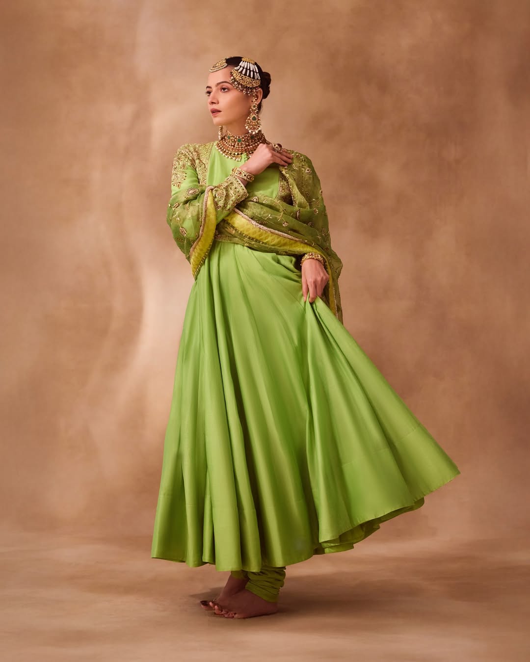Neon Green Anarkali