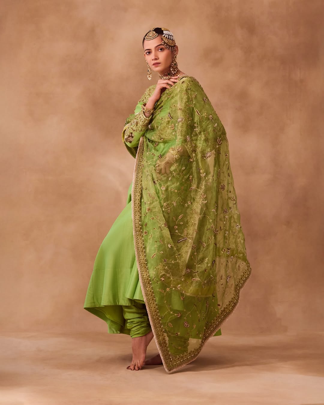 Neon Green Anarkali