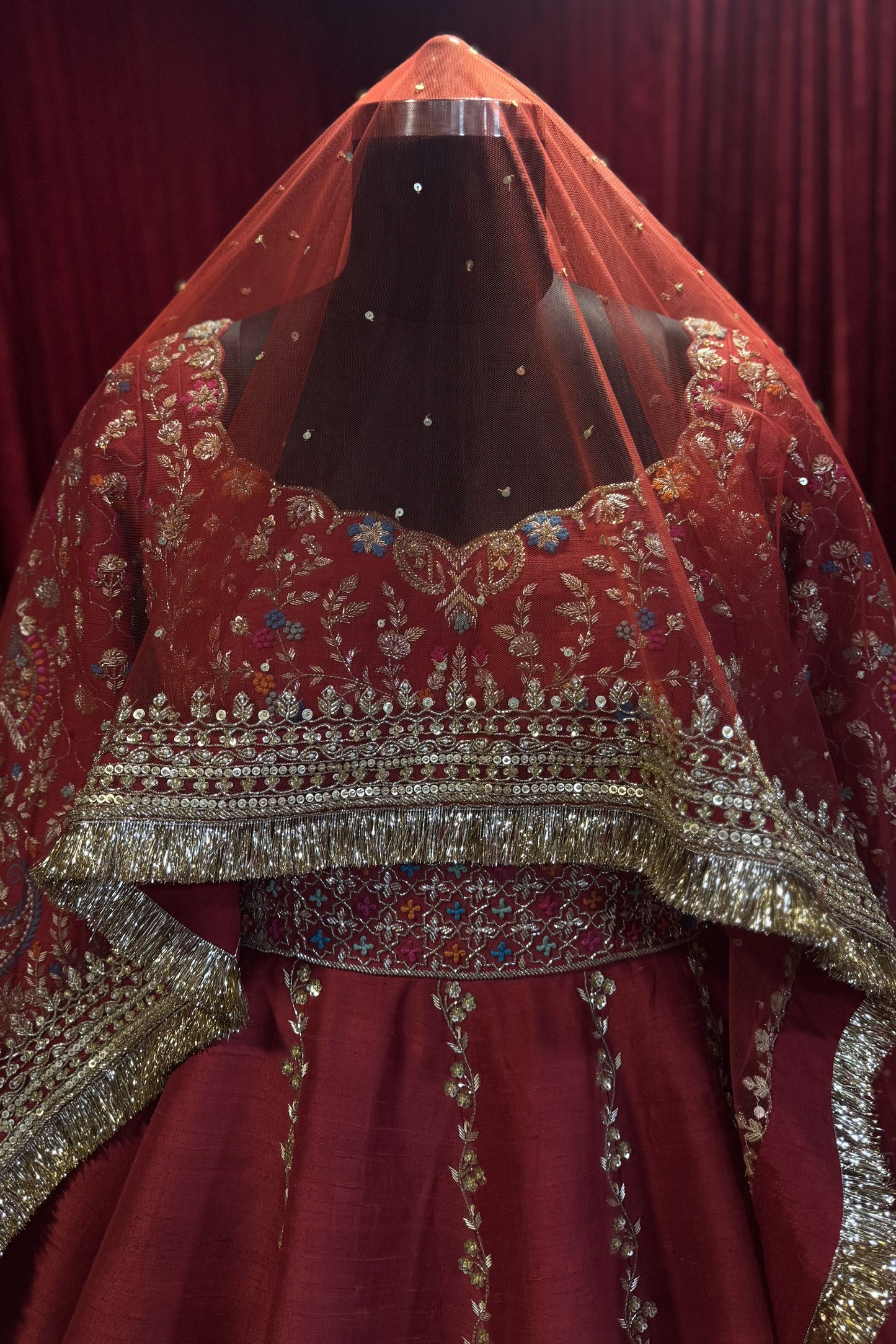 Red Paisley Anarakali