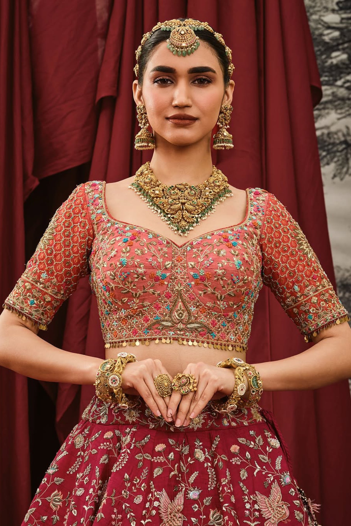 Pink Palm Lehenga