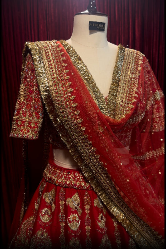 Sindoori Peacock Lehenga