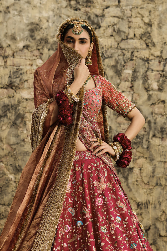Pink Palm Lehenga