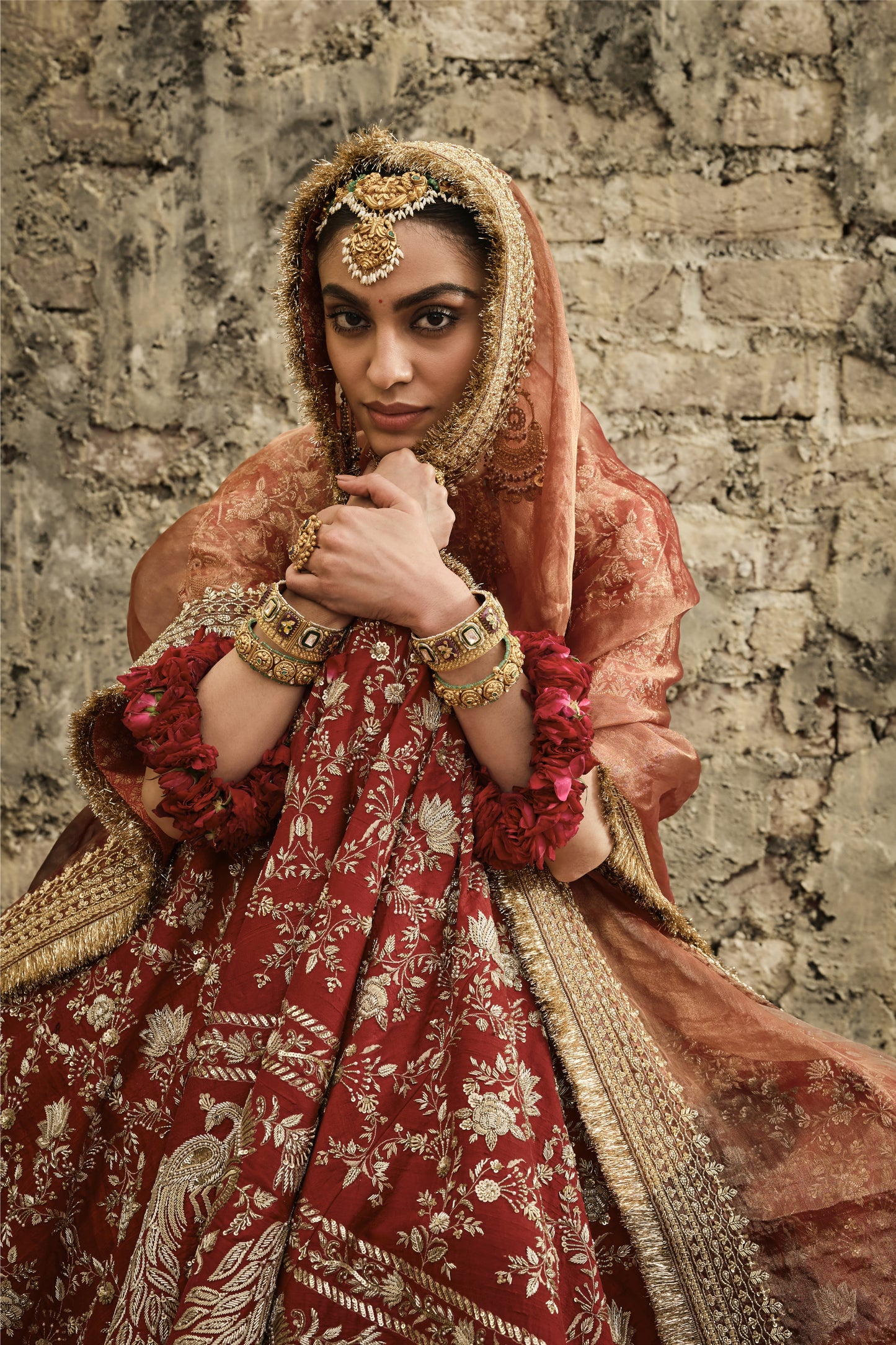 Red Peacock Lehenga