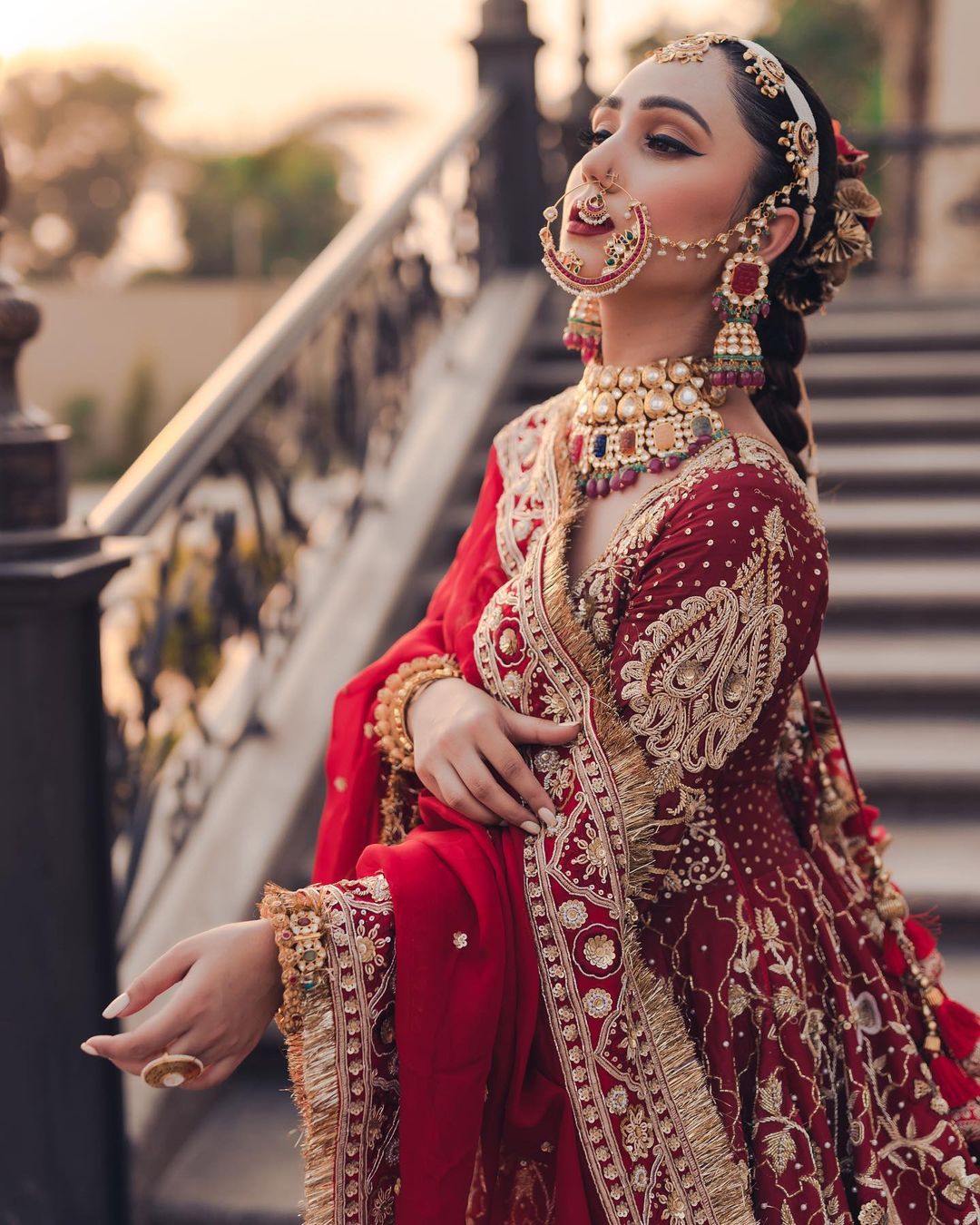 Dark Red Bridal Anarkali