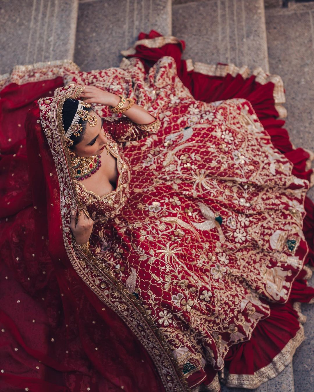 Dark Red Bridal Anarkali