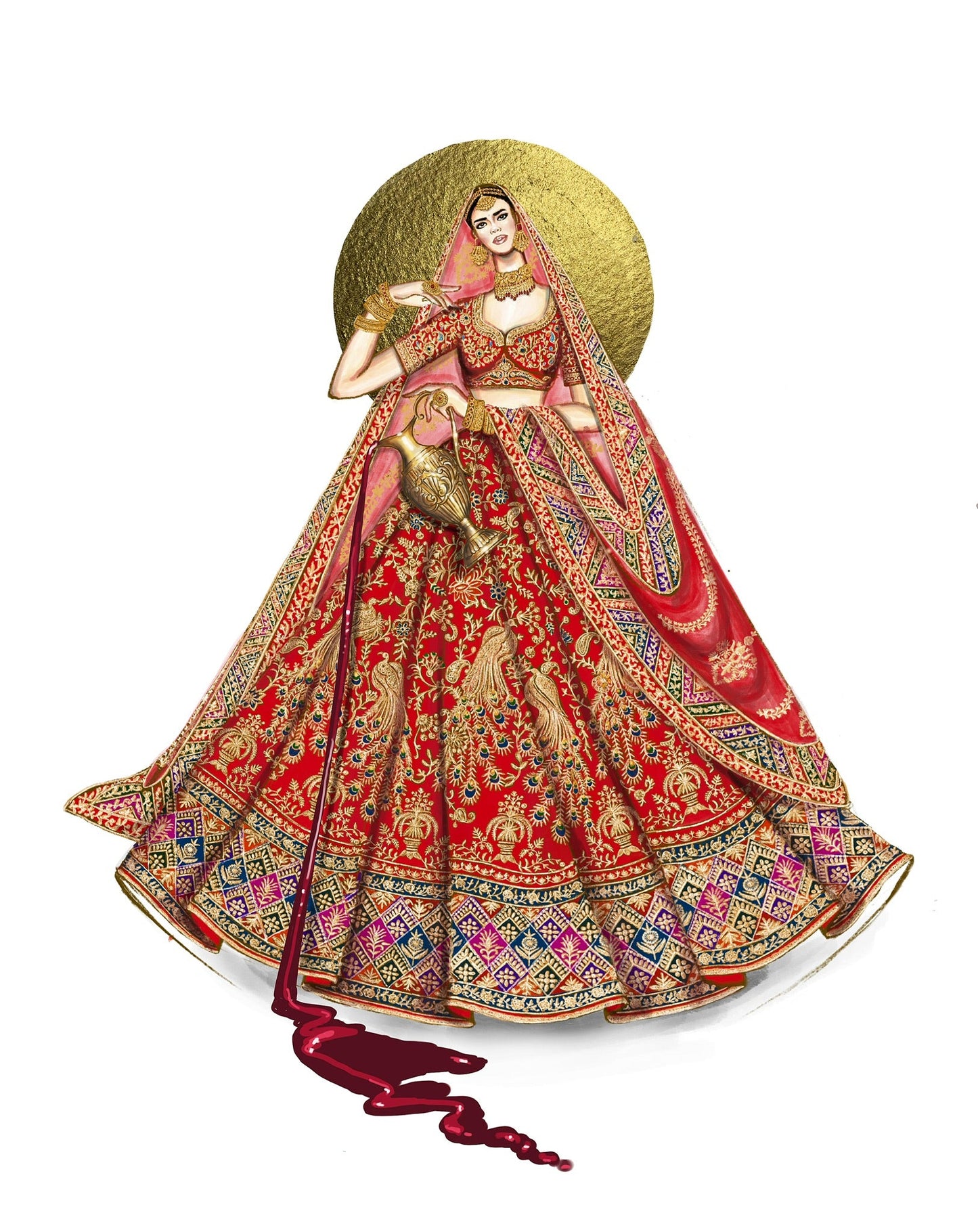 Matte Red Bridal Joda