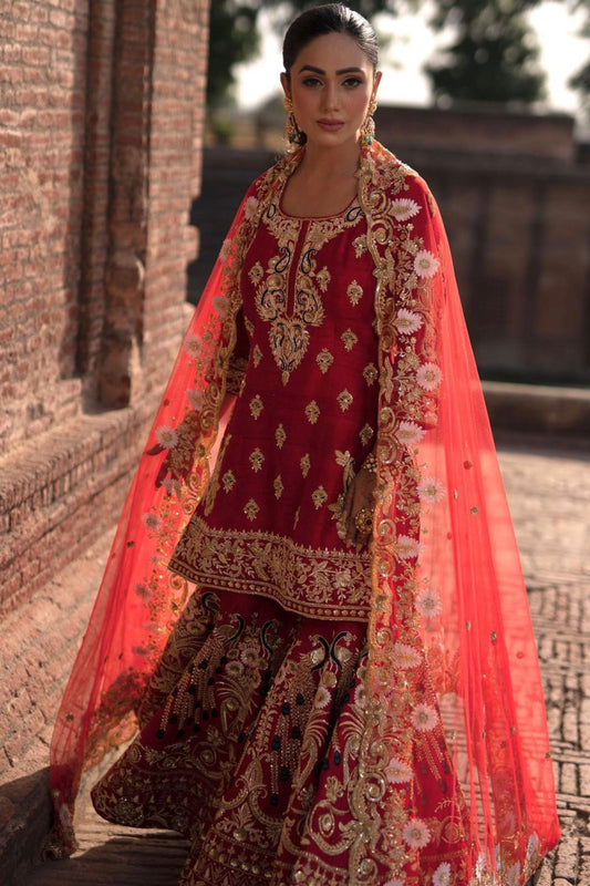 Blush Red Sharara