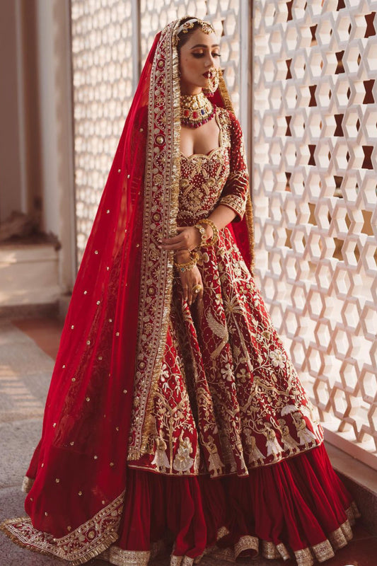 Dark Red Bridal Anarkali