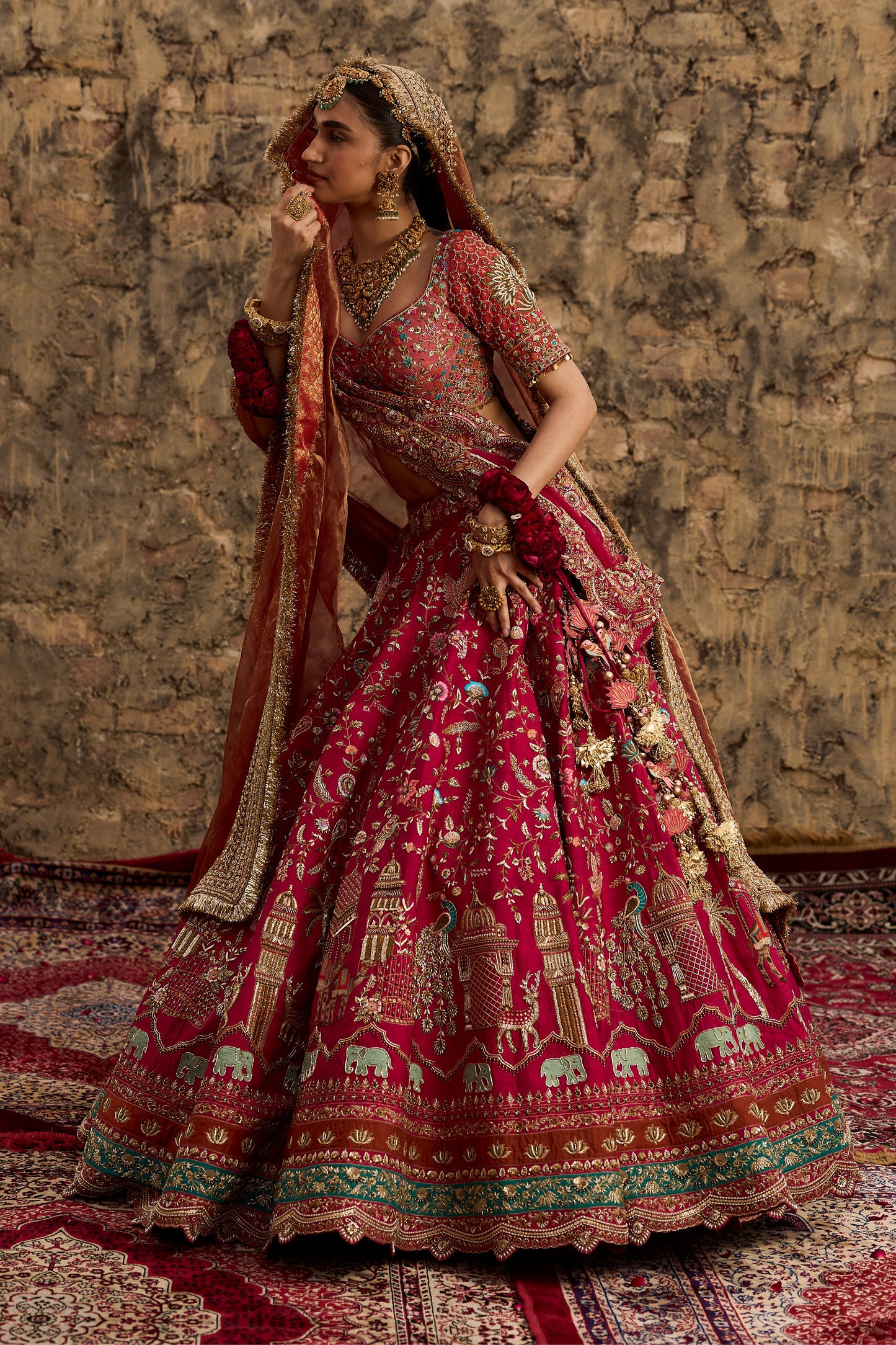 Pink Palm Lehenga