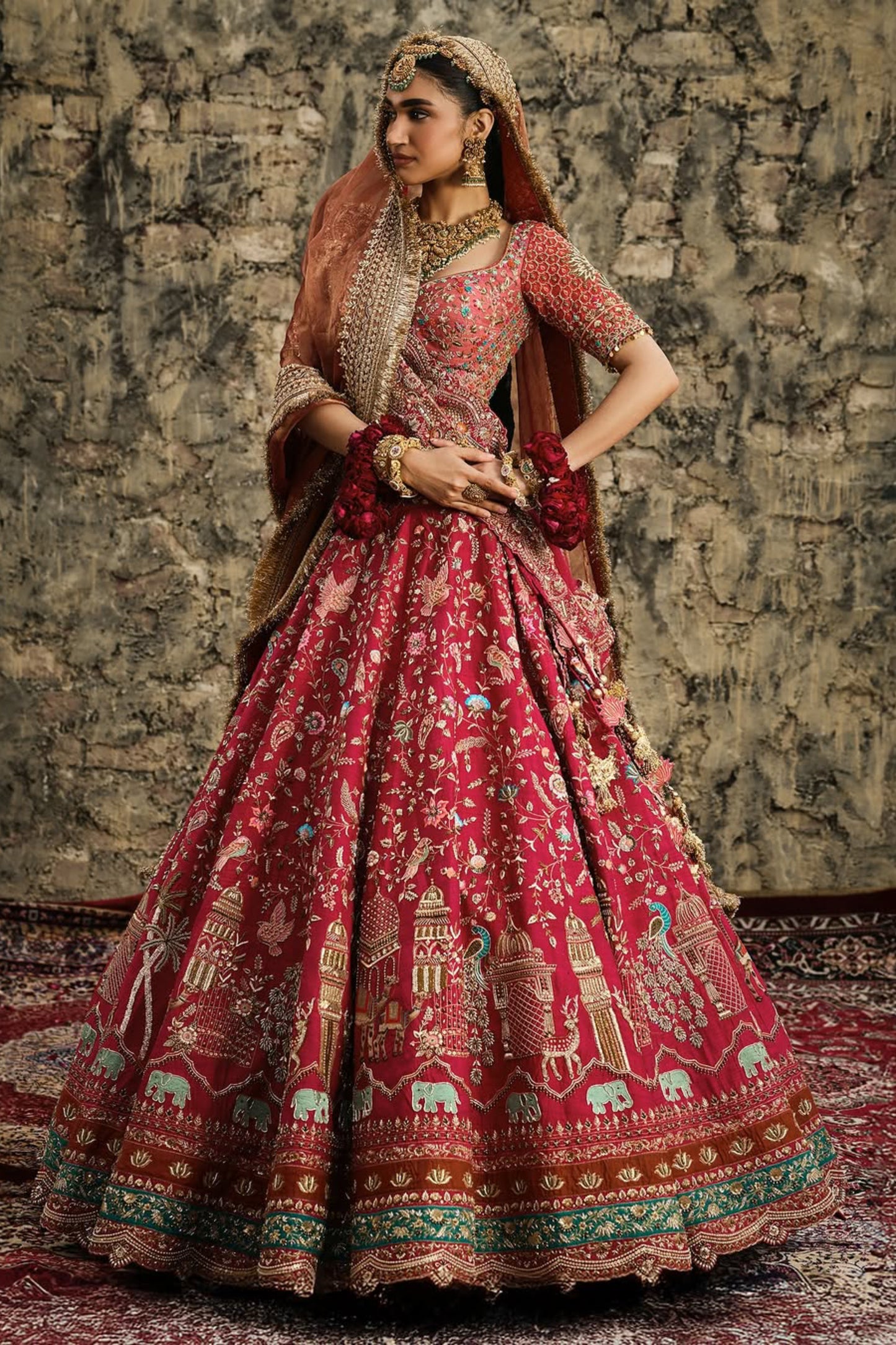 Pink Palm Lehenga