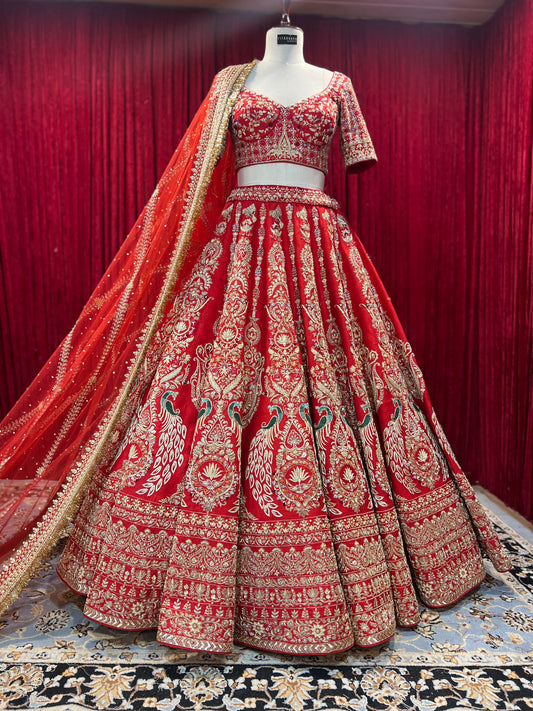 Sindoori Kalidar Lehenga