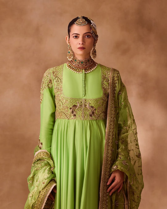 Neon Green Anarkali